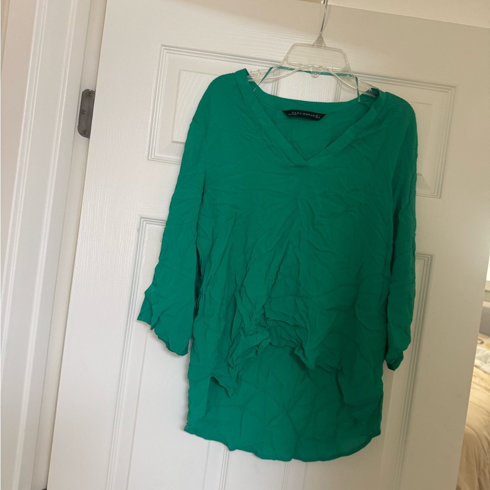 Coldwater Creek Emerald V-Neck Blouse